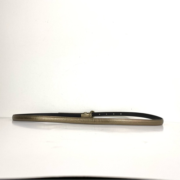 Vintage Bronze Metallic Super Skinny Belt with Brass Buckle - Picture 6 of 7